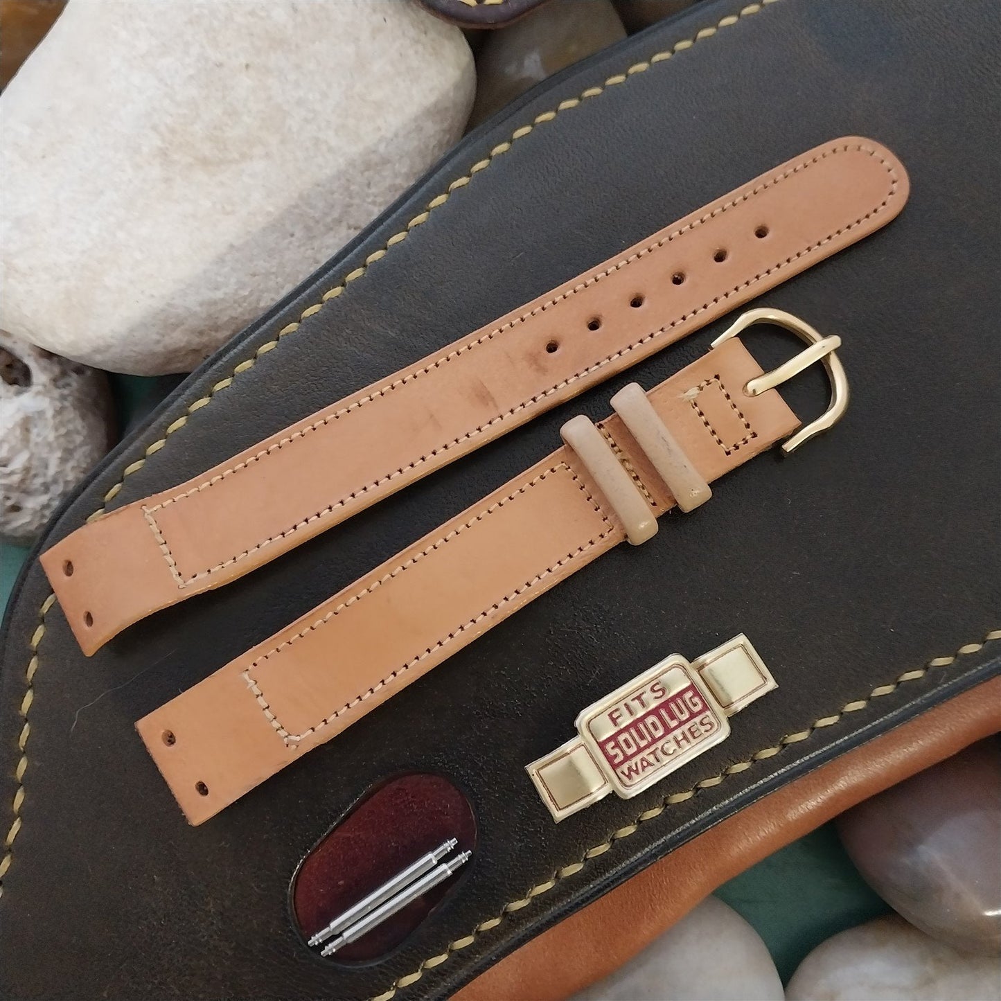 14mm Calf Leather Wire-Lug Unused 1940s-1950s Vintage Watch Band