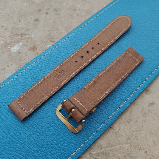 15mm Unpadded Pigskin & Gold-Tone Keeper Unused nos 1950s Vintage Watch Band