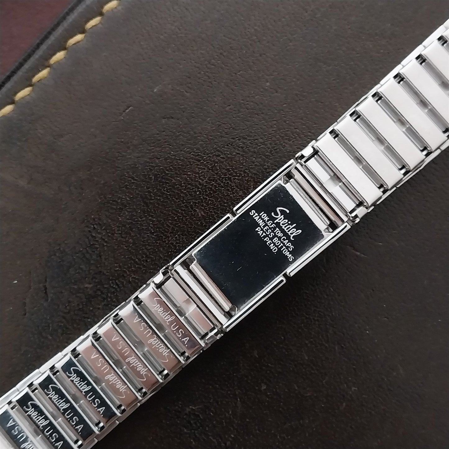 19mm 18mm 10k White Gold-Filled 1971 Speidel Enfield Unused Vintage Watch Band