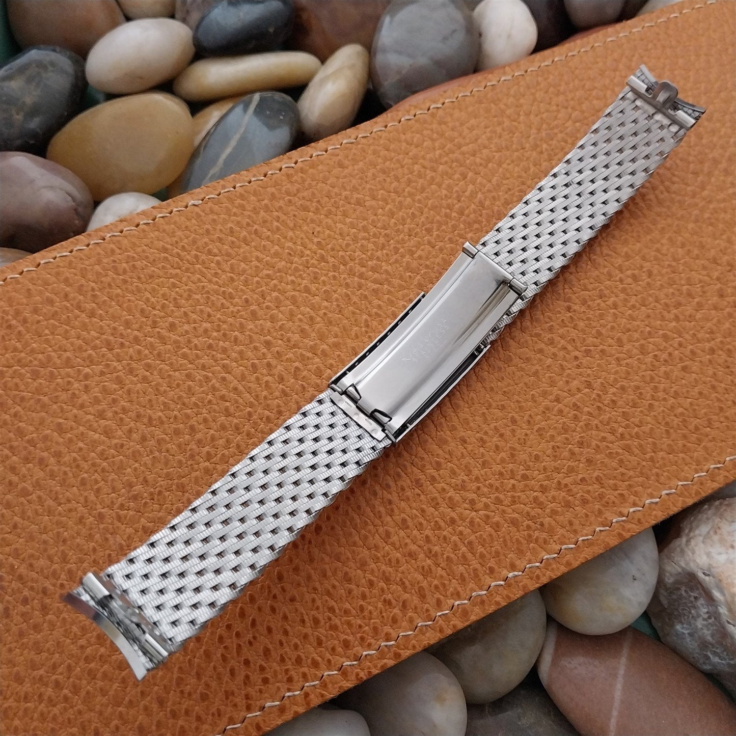 17.2mm Thick Stainless Steel Mesh Kreisler USA nos 1960s Vintage Watch Band