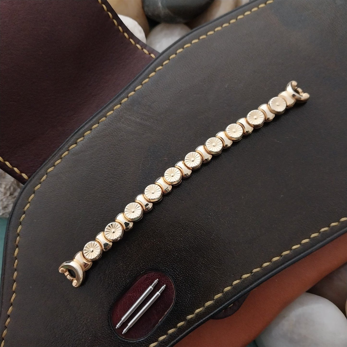 1954 Short Gold-Filled Buttons & Bows Ladies Speidel Unused Vintage Watch Band