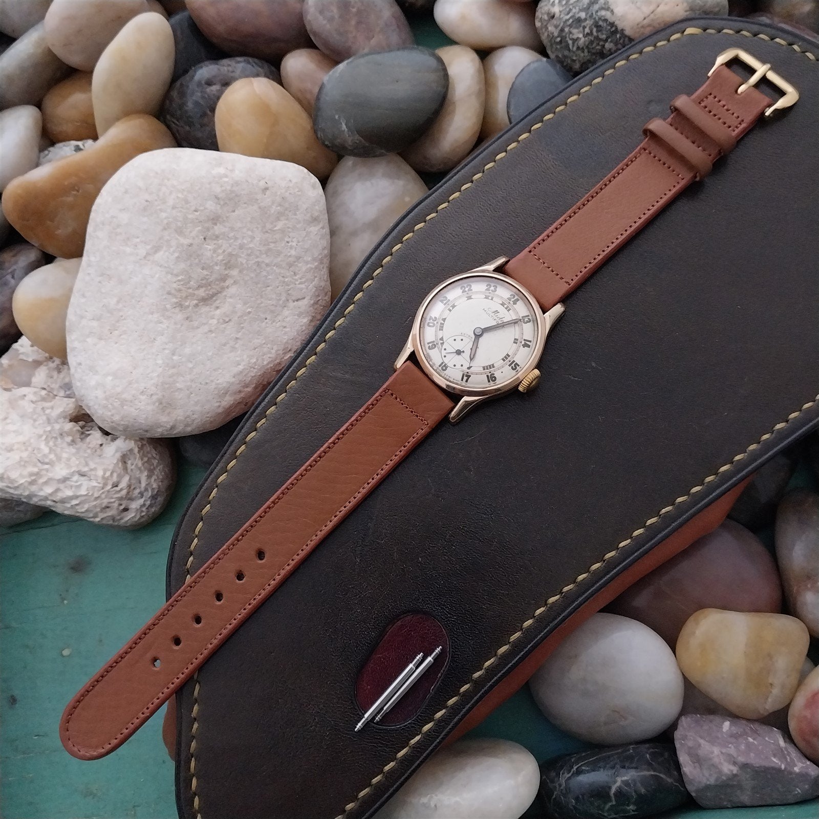 5/8" Unpadded Calfskin Double-Keeper Classic 1950s Unused Vintage Watch Band