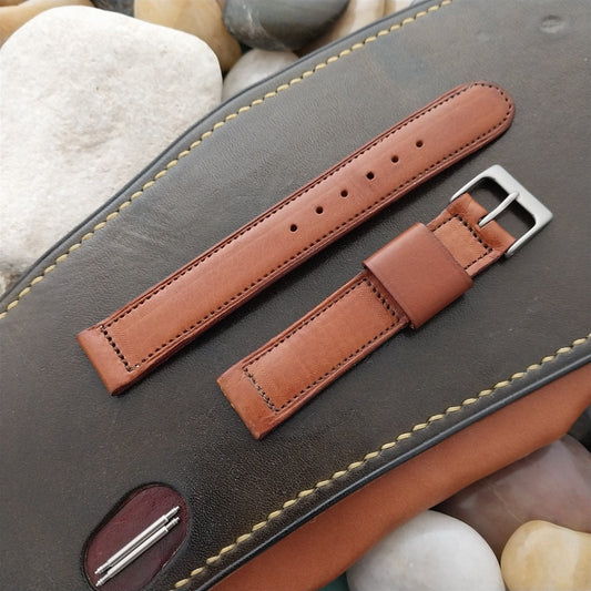 5/8" Brown Calfskin Single-Keeper Fifth Avenue 1950s Unused Vintage Watch Band