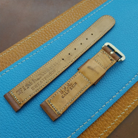 5/8" Brown Calfskin Single-Keeper Fifth Avenue 1950s Unused Vintage Watch Strap