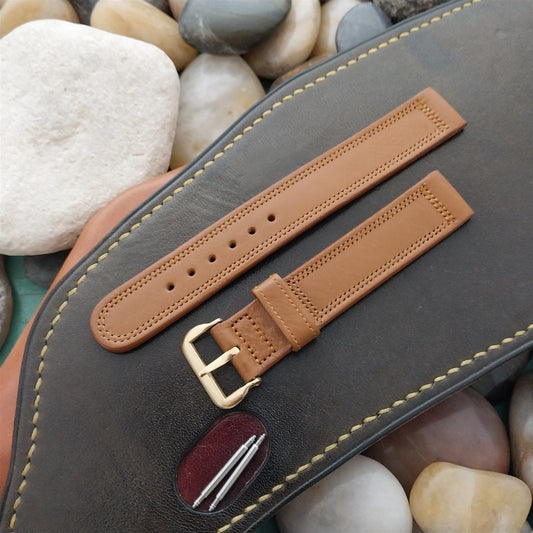 1950s 5/8" Binson USA Old-Stock Veg-Tanned Leather Strap Vintage Watch Band