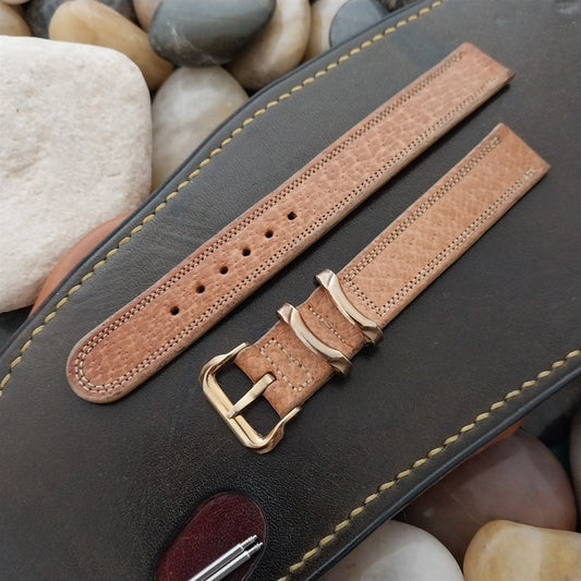 1950s 5/8" Binson Double-Stitch Long Pigskin Classic Leather Vintage Watch Band