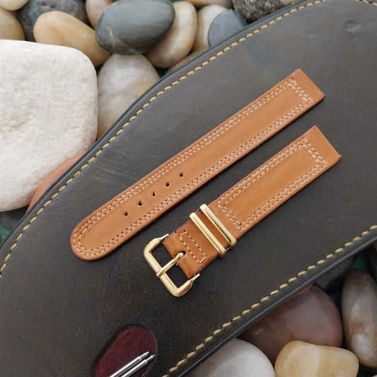 5/8" Unpadded Calf & Gold-Tone Buckle/Keeper Unused 1950s Vintage Watch Band
