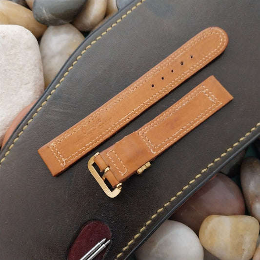 5/8" Unpadded Calf & Gold-Tone Buckle/Keeper Unused 1950s Vintage Watch Band