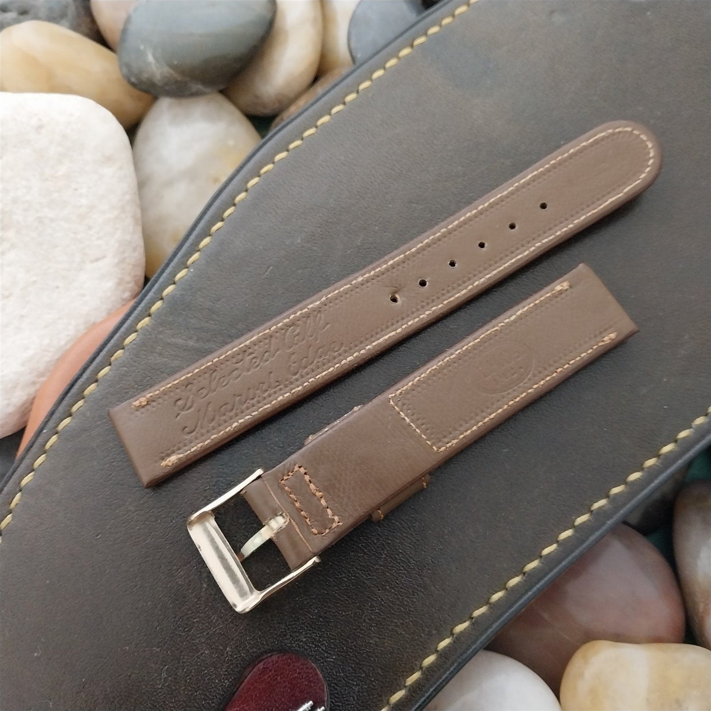 1950s 5/8" Marvel Edge Selected Calf Leather nos LH&co Unused Vintage Watch Band