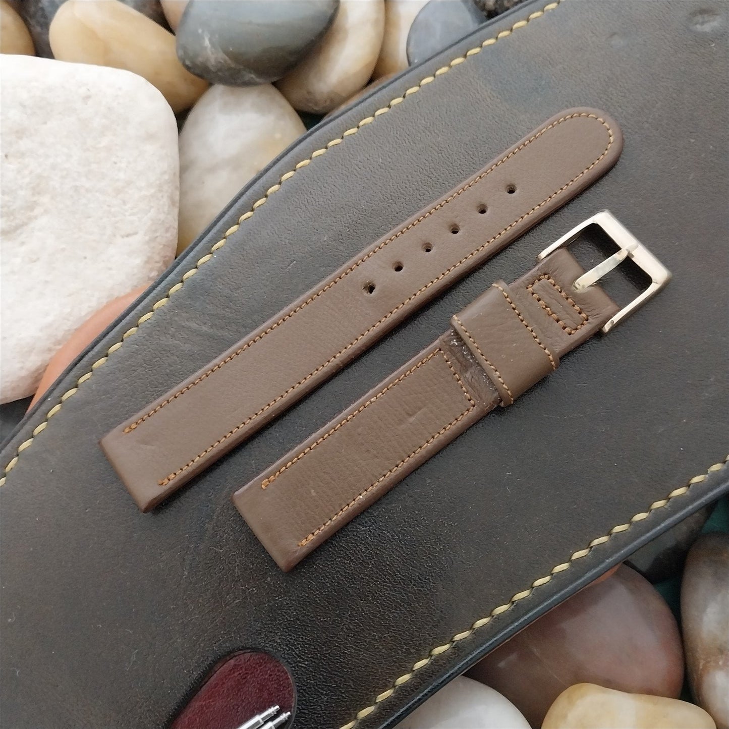 1950s 5/8" Marvel Edge Selected Calf Leather nos LH&co Unused Vintage Watch Band