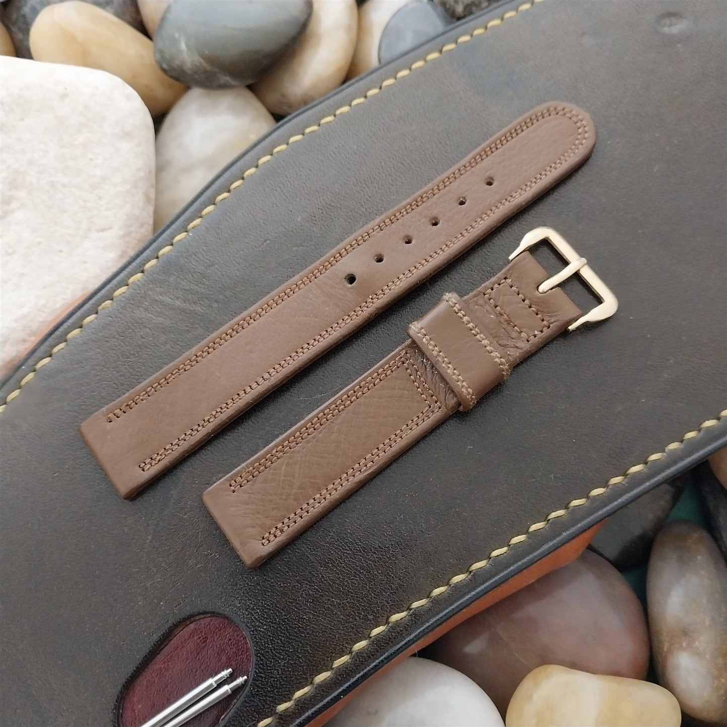 1950s 5/8" Selected Calf Leather Marvel Edge LH&co nos Unused Vintage Watch Band