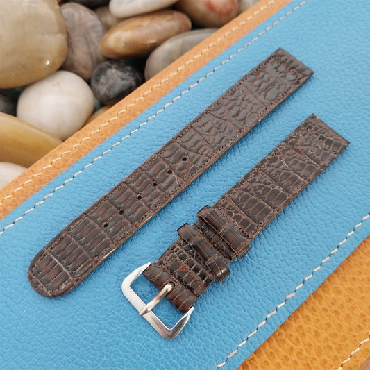 15mm Lizard Pigskin Lined Unused Vintage Watch Band & 12k Gold-Filled Buckle