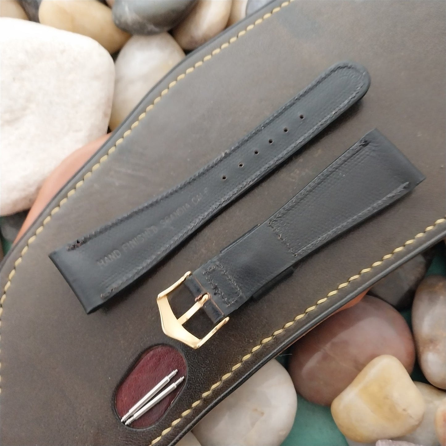 21mm JB Champion Tapered Black Scandia Calf Leather Unused Vintage Watch Band