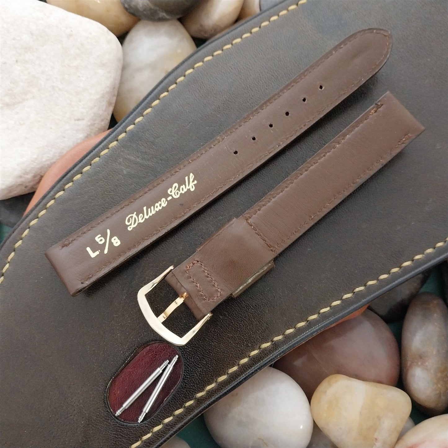 5/8" Long 1-Keeper Brown Calf Leather Mormac 1960s nos Unused Vintage Watch Band