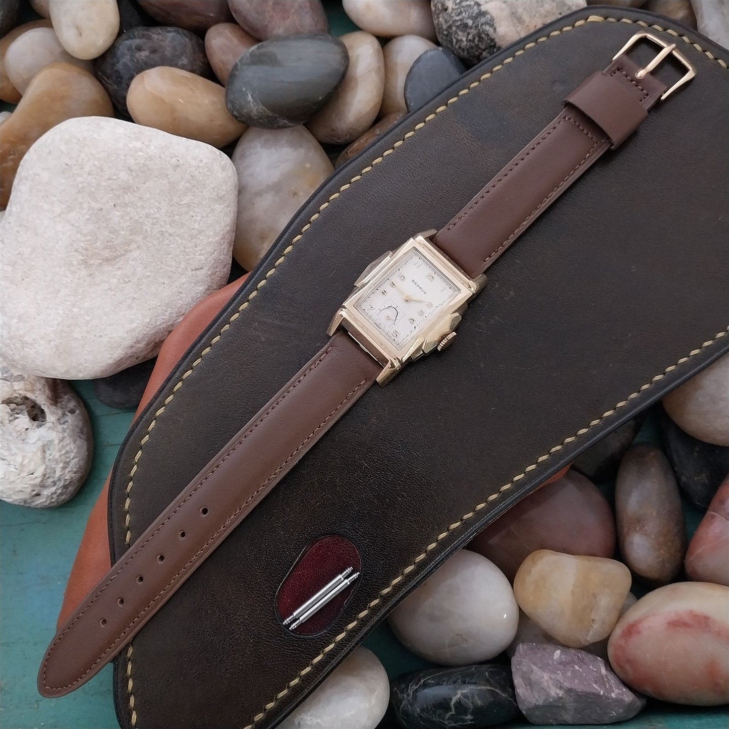 16mm Single-Keeper Brown Norwegian Calf Mormac 1970s Unused Vintage Watch Band