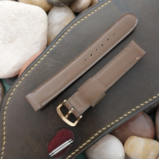 5/8" Brown Saddle Leather 1-Keeper Classic nos 1950s Unused Vintage Watch Band