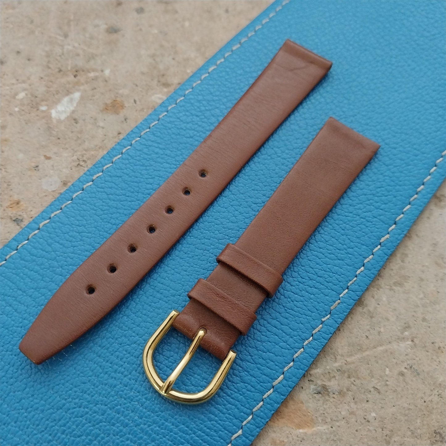 16mm Sahara Swiss Tapered Brown Calfskin Leather nos Unused Vintage Watch Strap