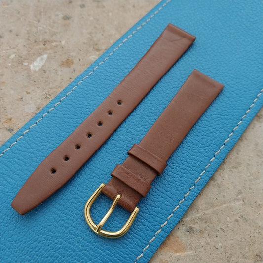 16mm Sahara Swiss Tapered Brown Calfskin Leather nos Unused Vintage Watch Strap