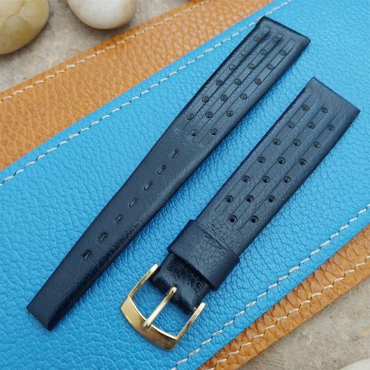Vintage 18mm Perforated 18/14 Tapered Calfskin Classic 1970s Unused Watch Strap
