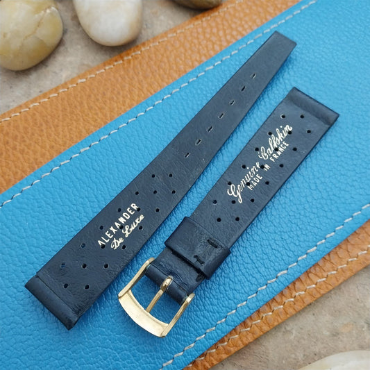 Vintage 18mm Perforated 18/14 Tapered Calfskin Classic 1970s Unused Watch Strap