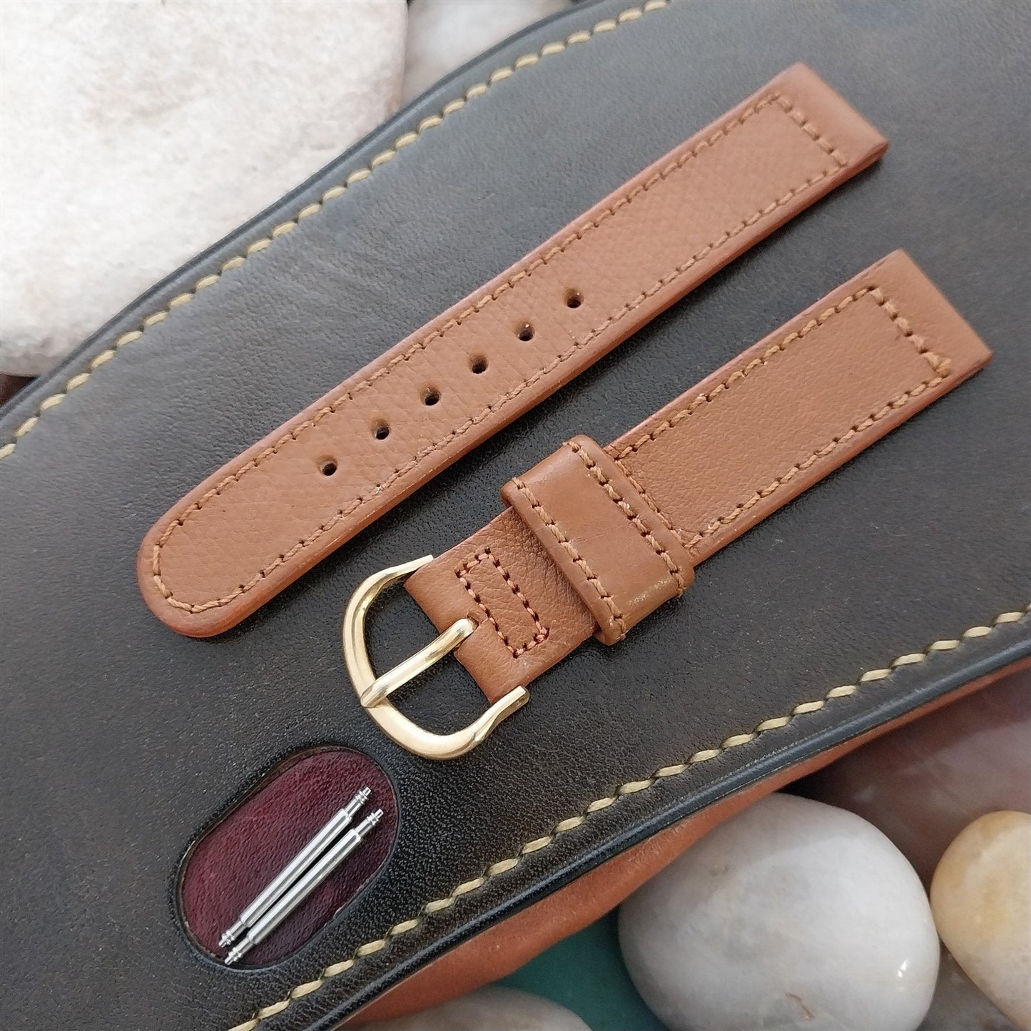 1950s 5/8" Calfskin Leather Short Classic 1-Keeper Unused Vintage Watch Band