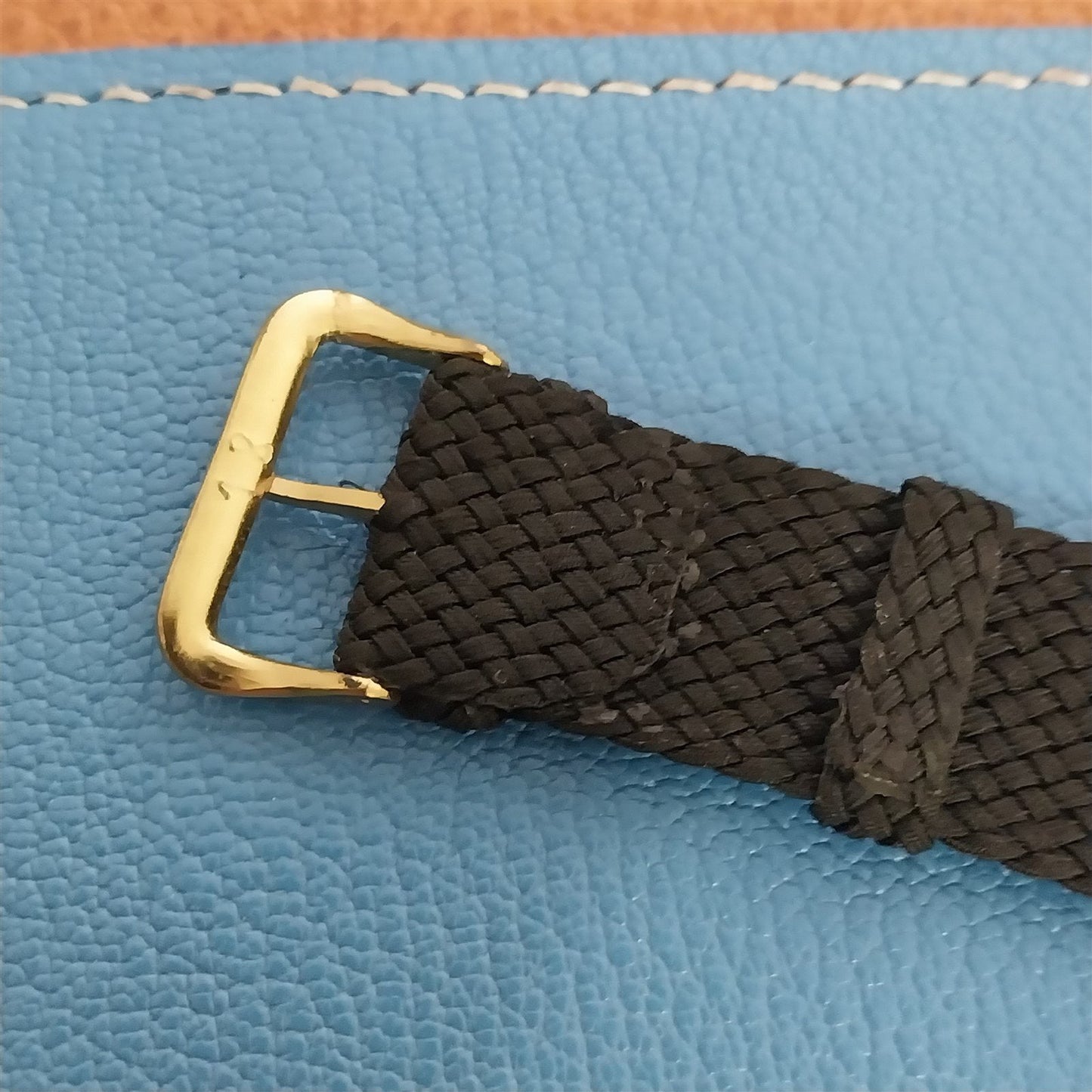 18mm Italian Perlon Mesh Black 1-Piece Unused nos 1960s-1970s Vintage Watch Band