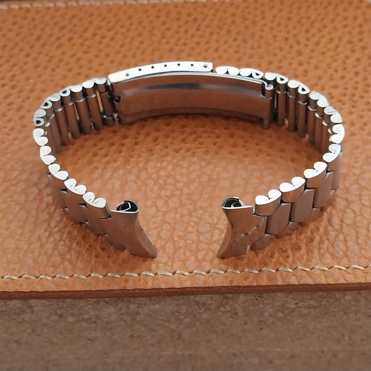 19mm Stainless Steel Cushion-Link nos unused 1970s Vintage Watch Band