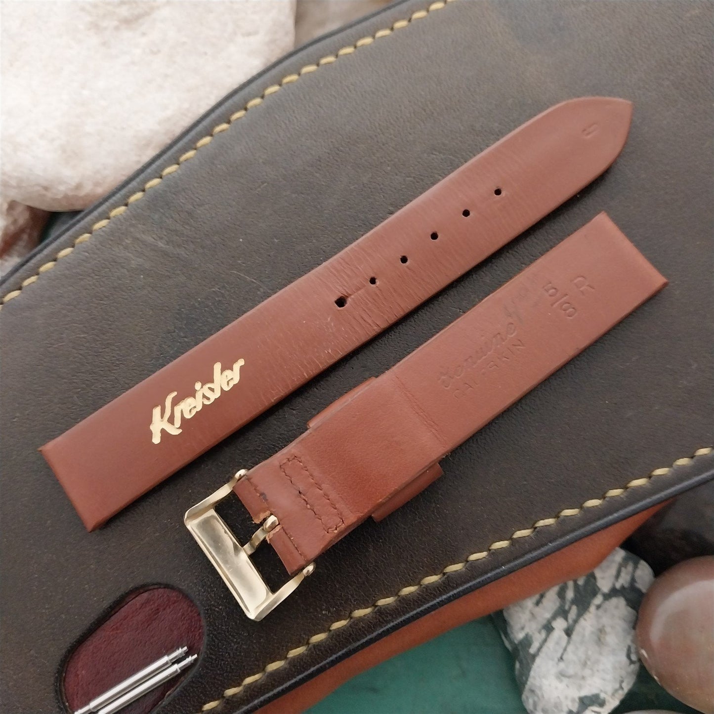 5/8" Kreisler Brown Calf Single-Keeper Classic 1950s Unused Vintage Watch Band