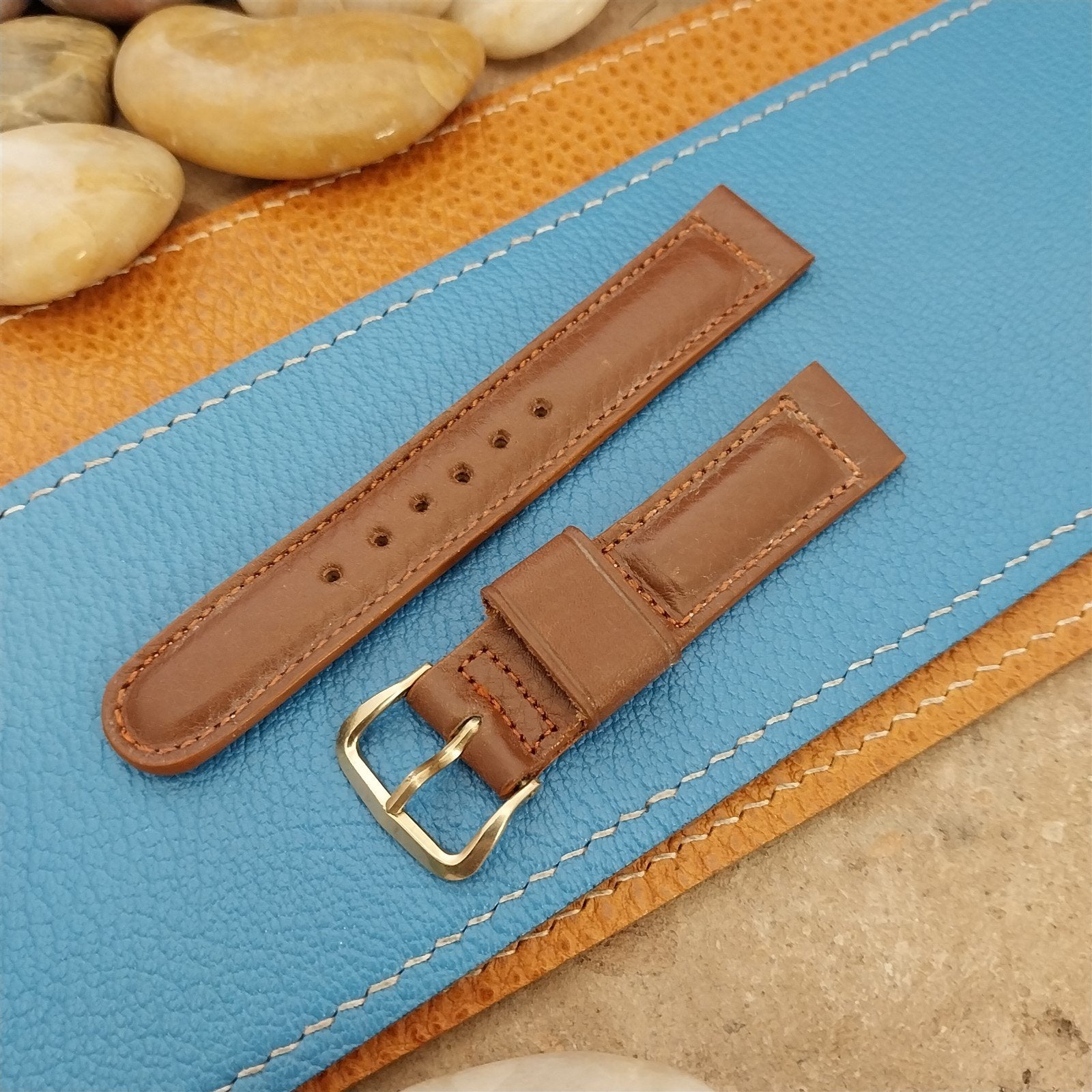 5/8" Kreisler Brown Calf Leather Short Unused Classic 1950s Vintage Watch Band