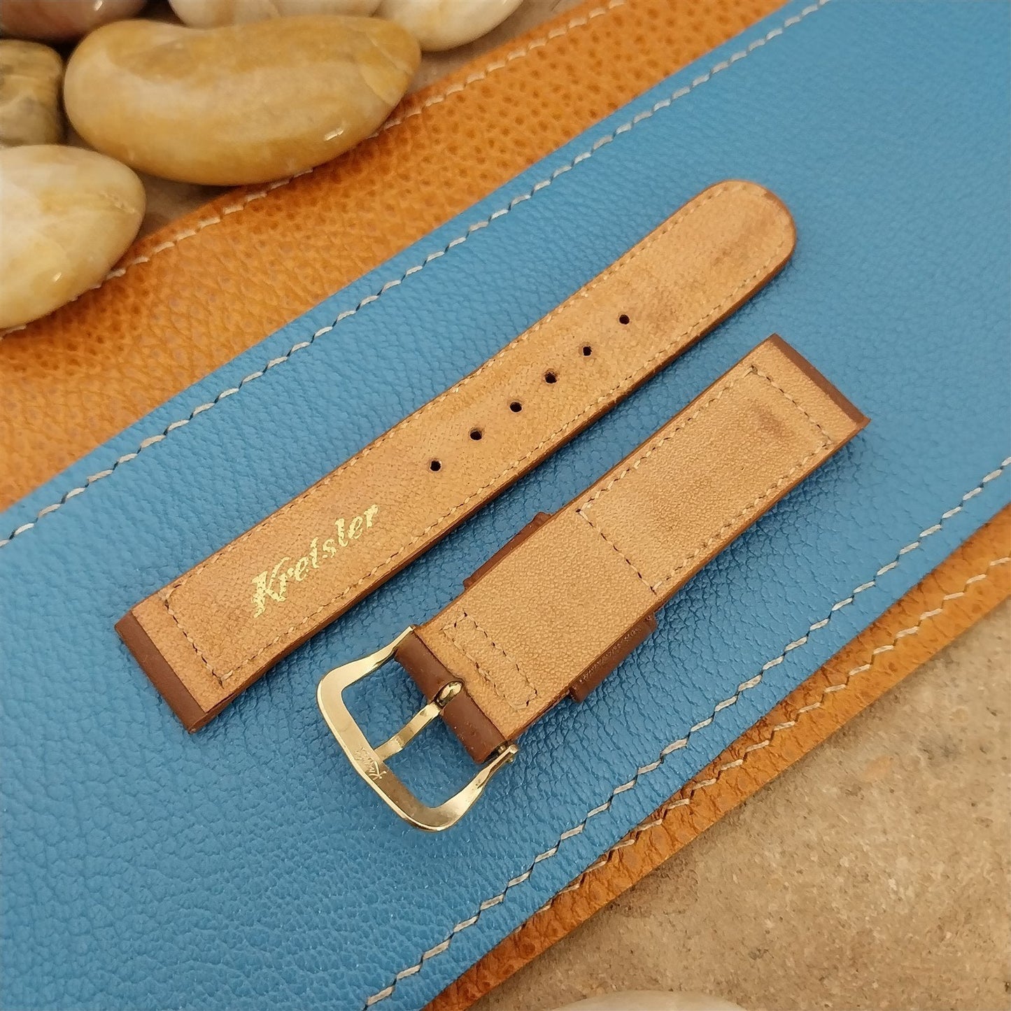 5/8" Kreisler Brown Calf Leather Short Unused Classic 1950s Vintage Watch Band