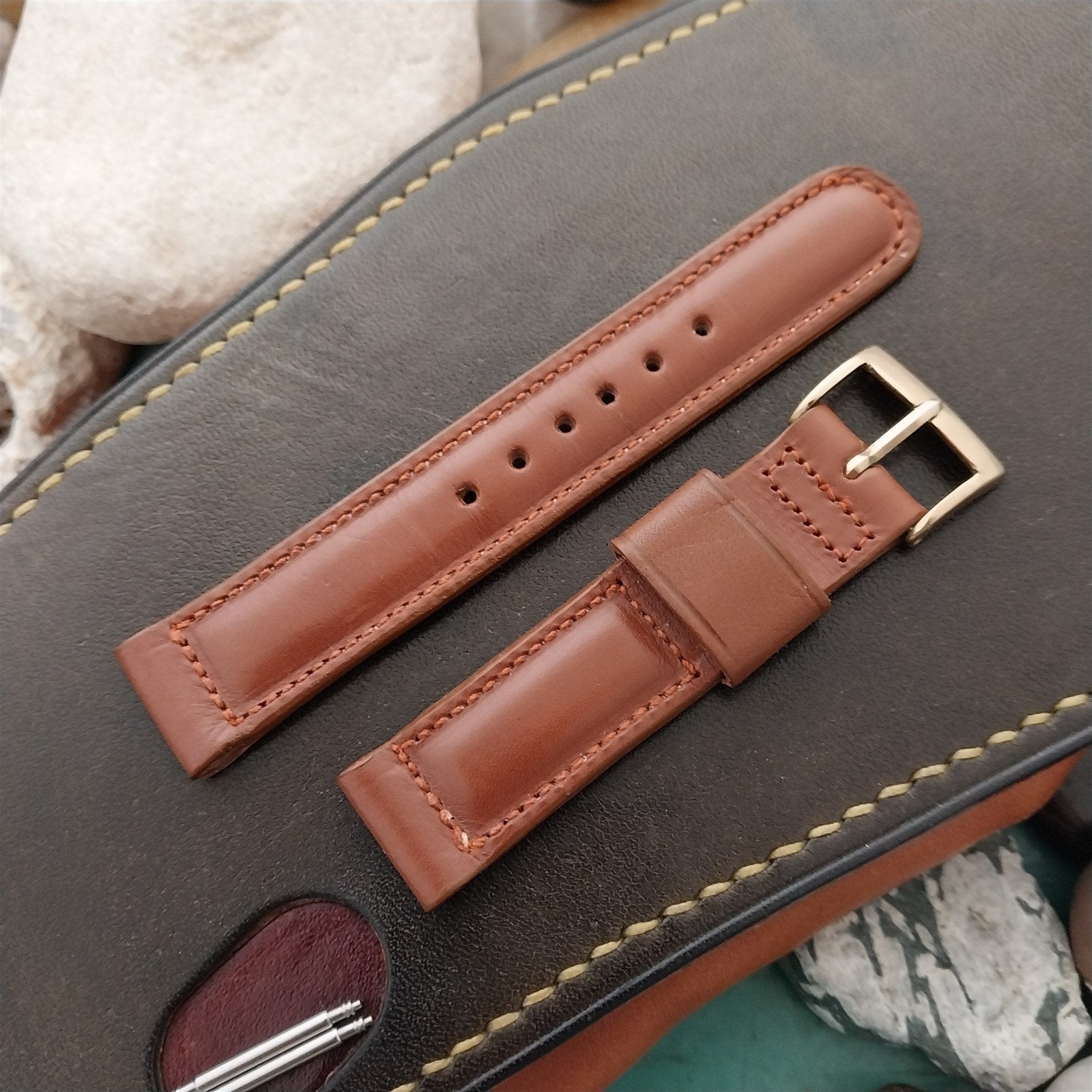 5/8" Kreisler Brown Calfskin nos Short Unused Classic 1950s Vintage Watch Band