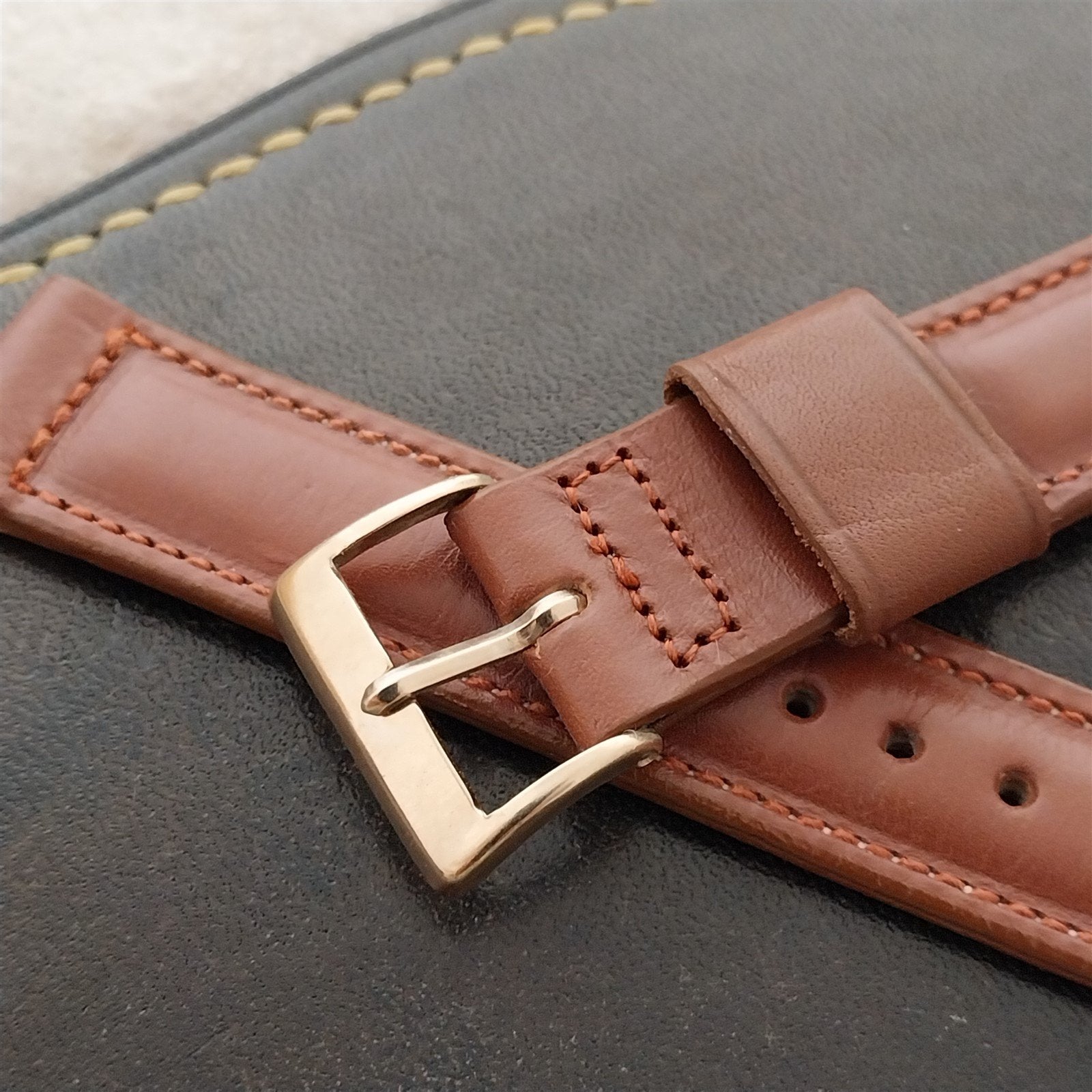 5/8" Kreisler Brown Calfskin nos Short Unused Classic 1950s Vintage Watch Band