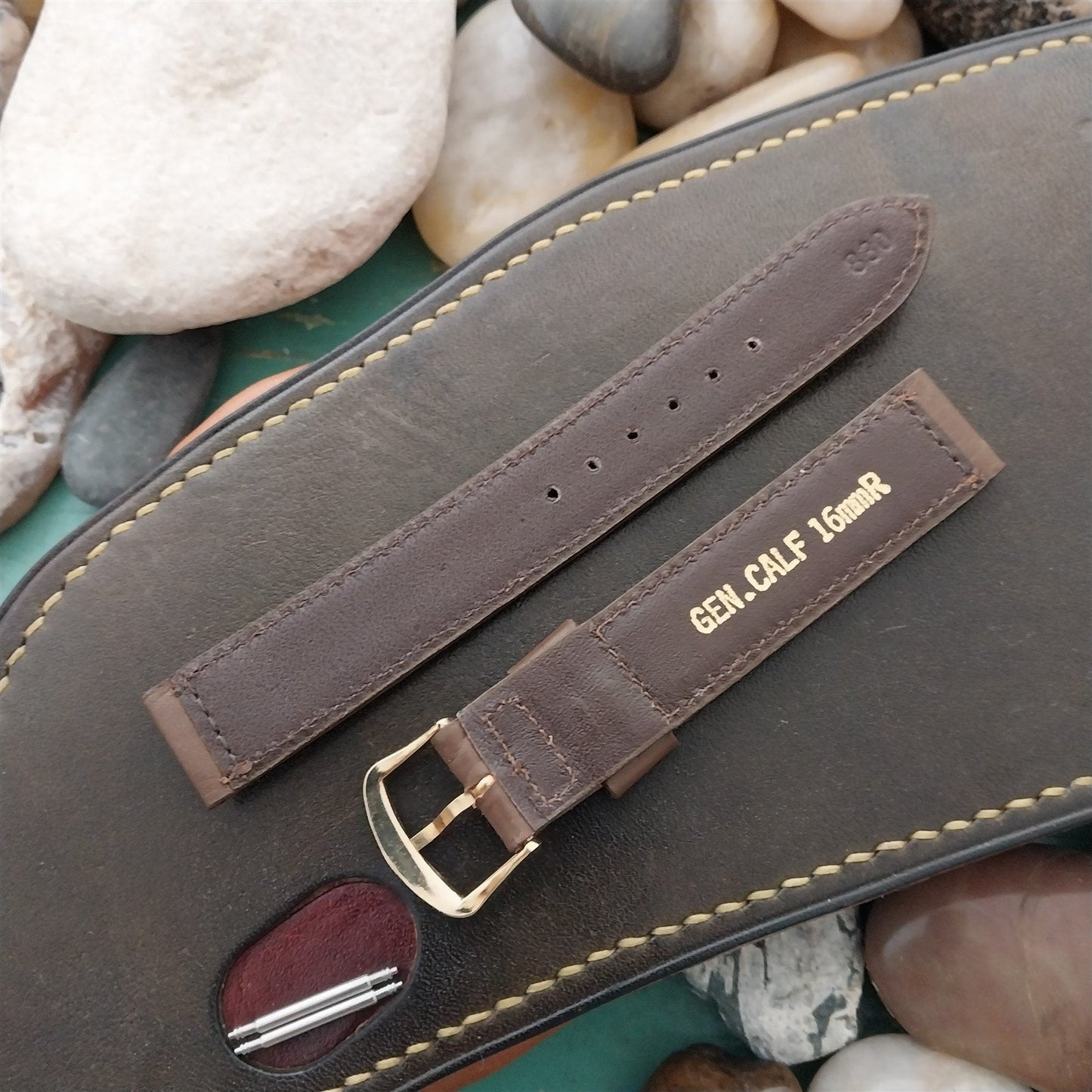 5/8" Hadley Roma Brown Calfskin Classic One-Keeper Unused nos Vintage Watch Band