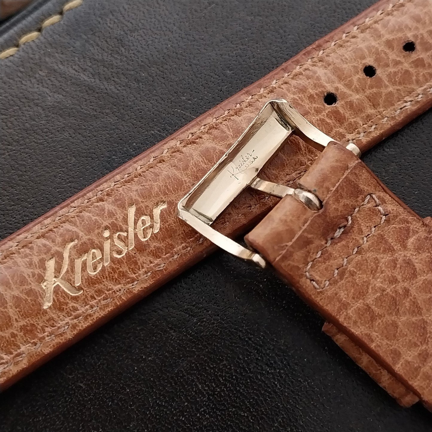 16mm Kreisler Calfskin Classic One-Keeper nos Unused 1950s Vintage Watch Band