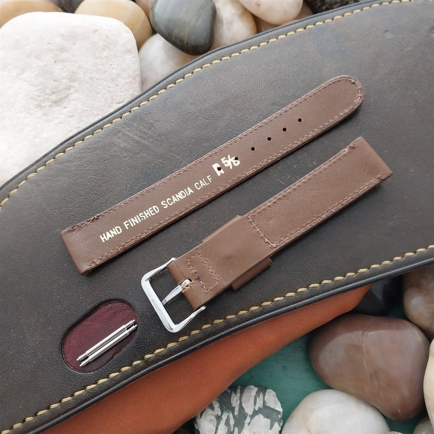 1950s Elgin Logo Buckle & 5/8" JB Champion Classic Unused nos Vintage Watch Band