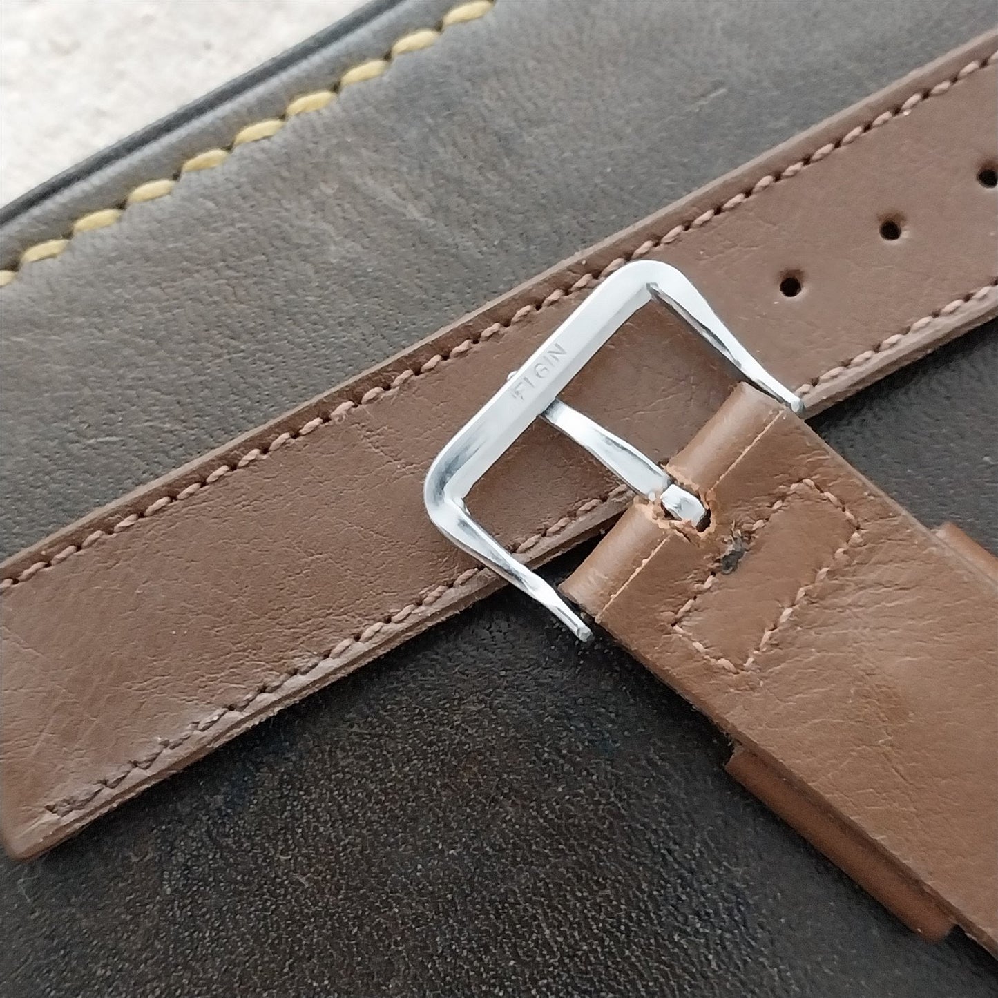 1950s Elgin Logo Buckle & 5/8" JB Champion Classic Unused nos Vintage Watch Band