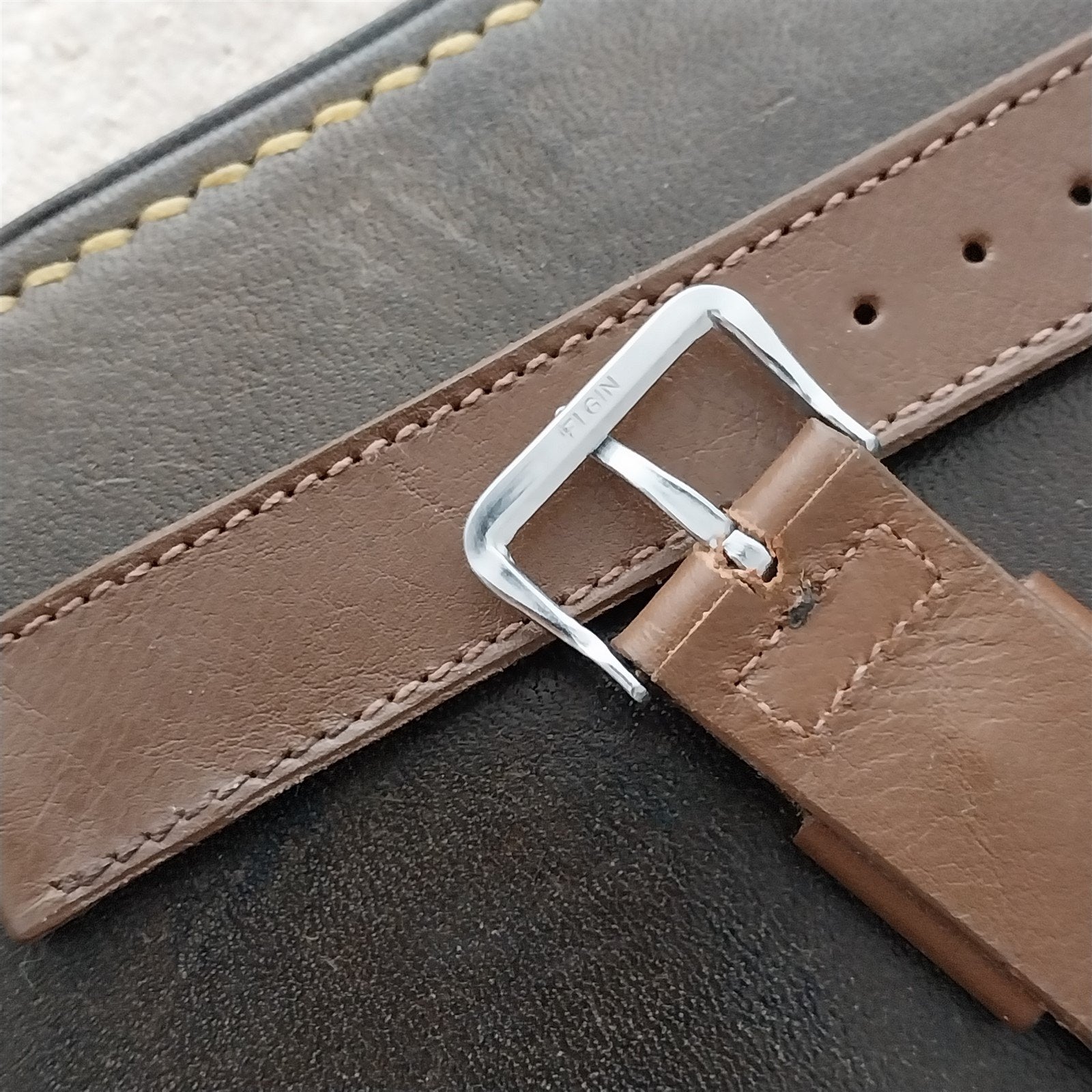 1950s Elgin Logo Buckle & 5/8" JB Champion Classic Unused nos Vintage Watch Band