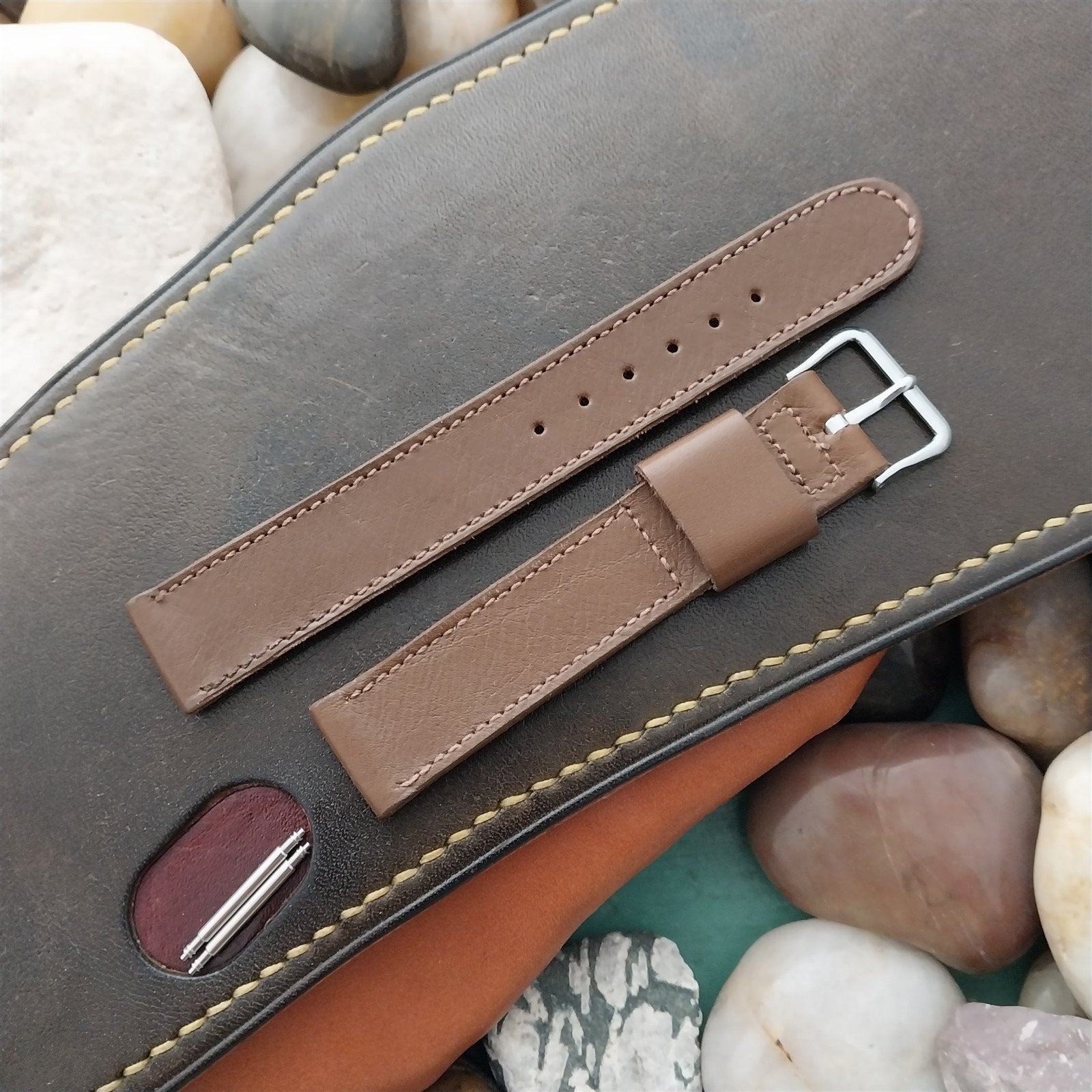 1950s Elgin Logo Buckle & 5/8" JB Champion Classic Unused nos Vintage Watch Band