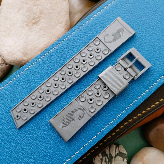 19mm Skindiver Gray Sea Horse Trident 1960s Diver Unused nos Vintage Watch Band