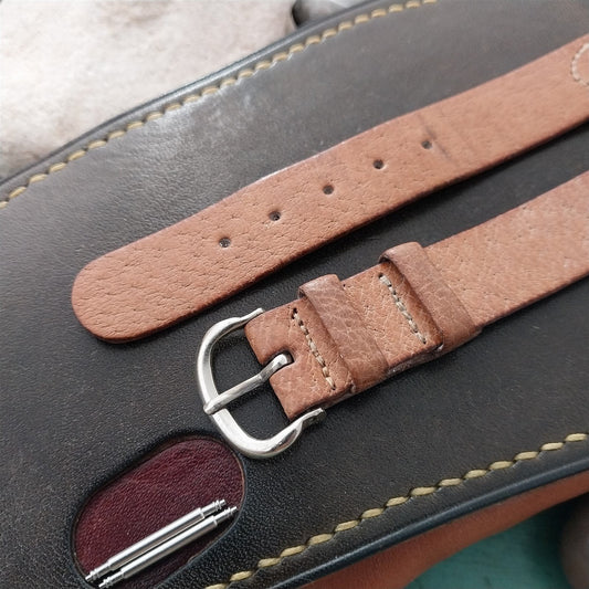 1940s Classic Single Layer Pigskin 5/8" Double-Keeper Unused Vintage Watch Band