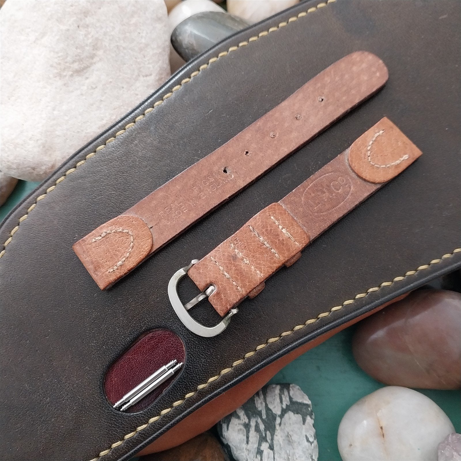 1940s Classic Single Layer Pigskin 5/8" Double-Keeper Unused Vintage Watch Band