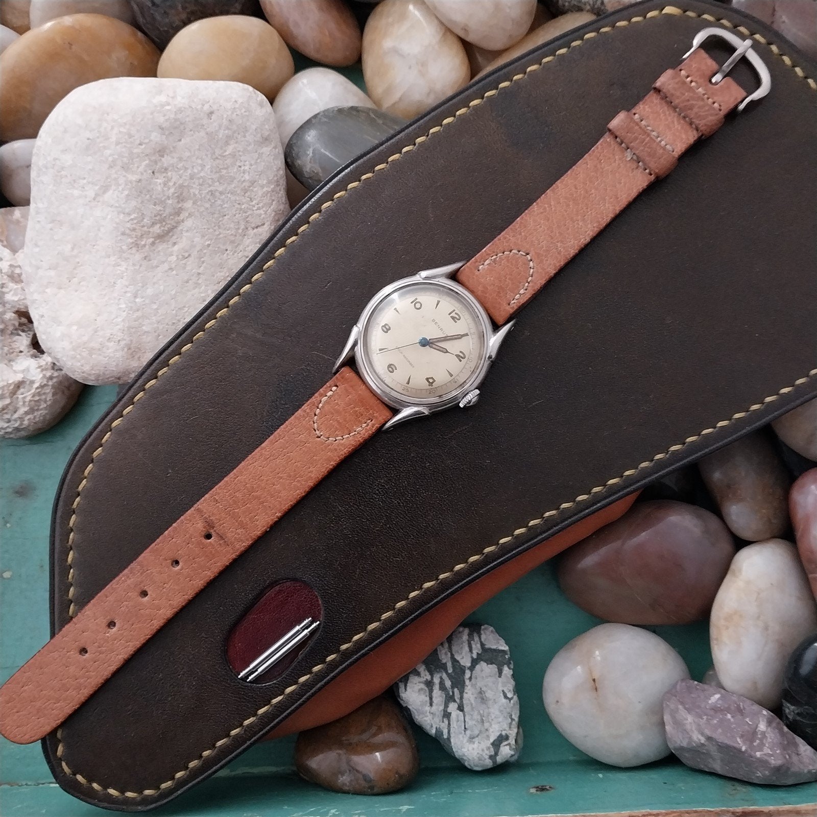 1940s Classic Single Layer Pigskin 5/8" Double-Keeper Unused Vintage Watch Band