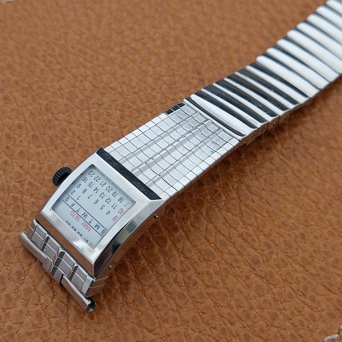 19mm 18mm Stainless Steel 1969 1970 Calendar JB Champion nos Vintage Watch Band