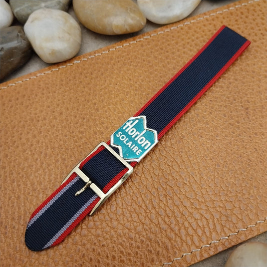 Vintage 16mm Striped Perlon Classic 1-Piece Reversible Unused 1960s Watch Band