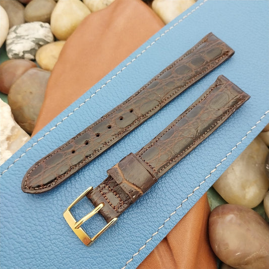 11/16" Gemex Long Tapered Crocodile Unused Classic 1960s Vintage Watch Band