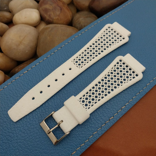 18mm Skindiver Swiss Ventilated Golay Playa White Classic Diver Watch Band nos