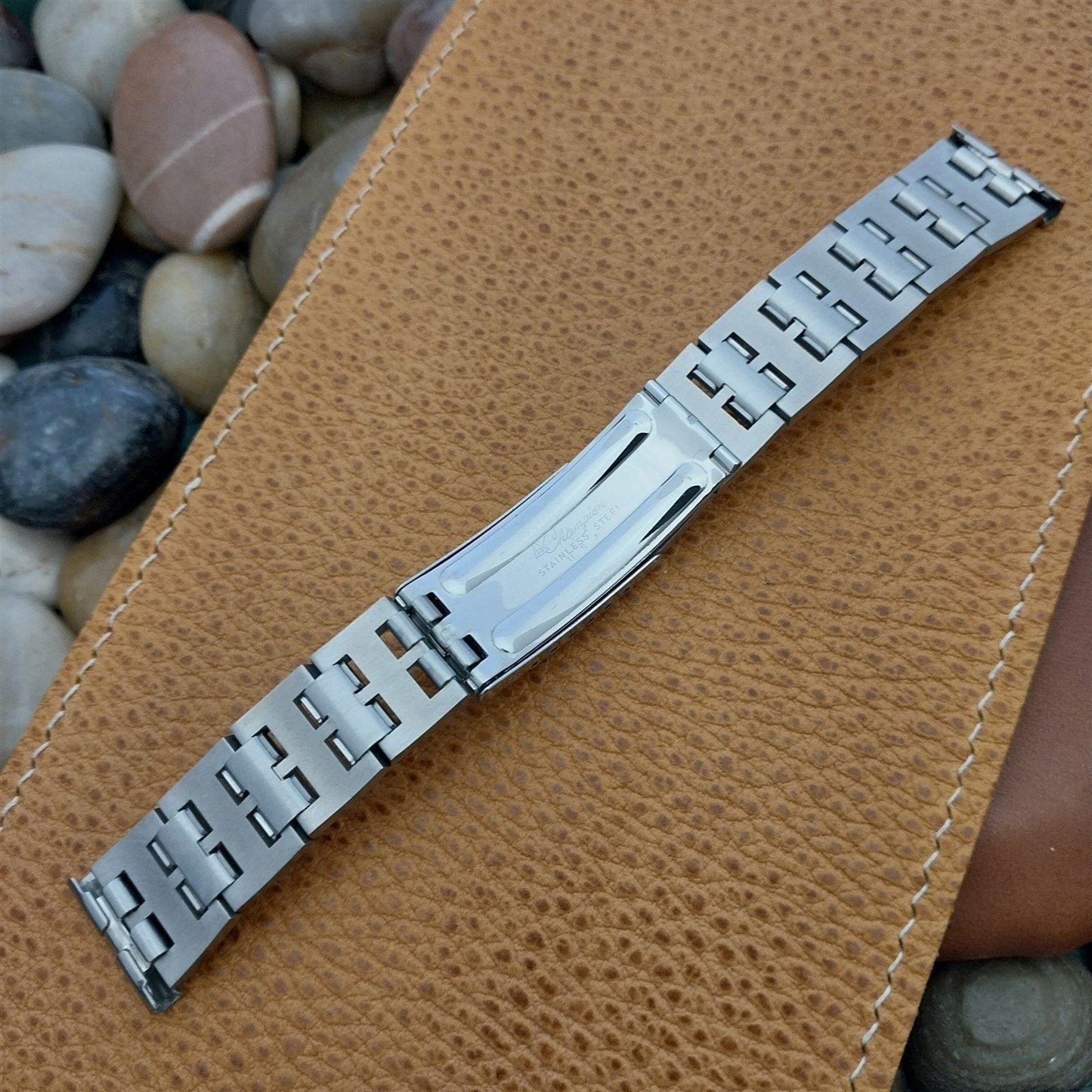 18mm 19mm Stainless Steel Solid-Link JB Champion Unused 1960s Vintage Watch Band