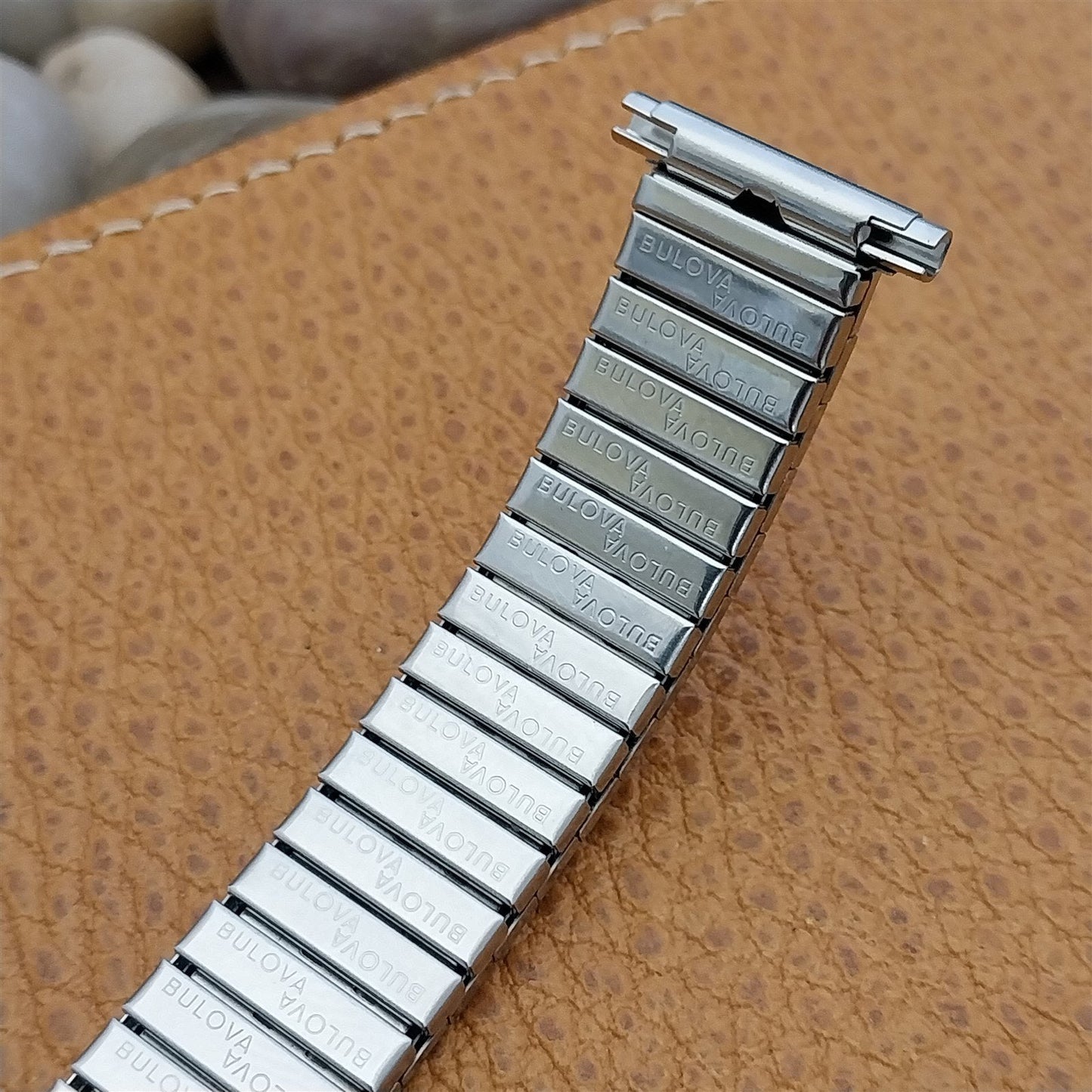 Bulova 1970s Vintage Watch Band 16mm-20mm Stainless Steel Old-Stock Expansion