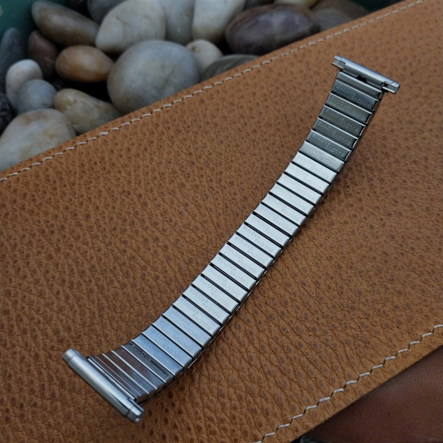 Bulova 1970s Vintage Watch Band 16mm-20mm Stainless Steel Old-Stock Expansion