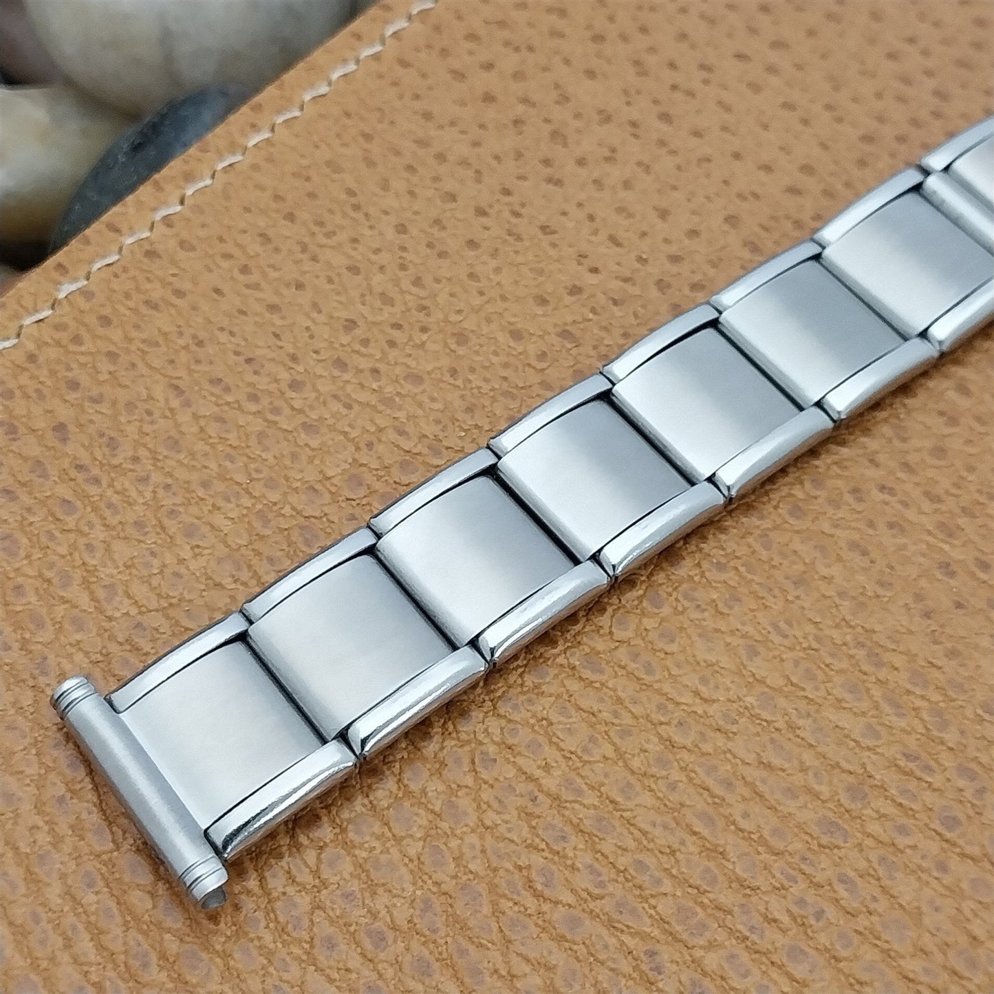 Vintage 20mm 19mm HC Swiss Long Stainless Steel Classic 1960s 1970s Watch Band